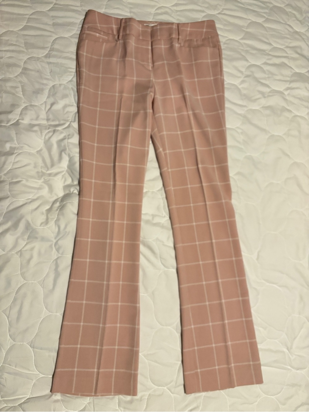 Women's Pink Windowpane Dress Pants